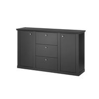 Sideboard Lincoln Schwarz/Eichefarben B: 158cm - Eichefarben/Schwarz, Design, Holzwerkstoff (158/92/42cm) - MID.YOU