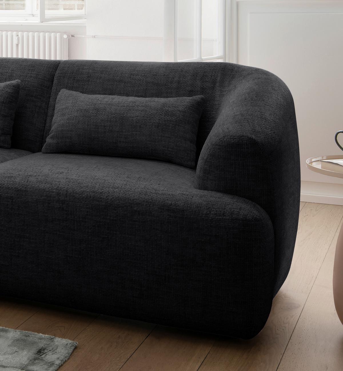 Ecksofa Caponi, Scwarz S: 160x256 Cm - Schwarz, MODERN, Textil (160/256cm) - Livetastic