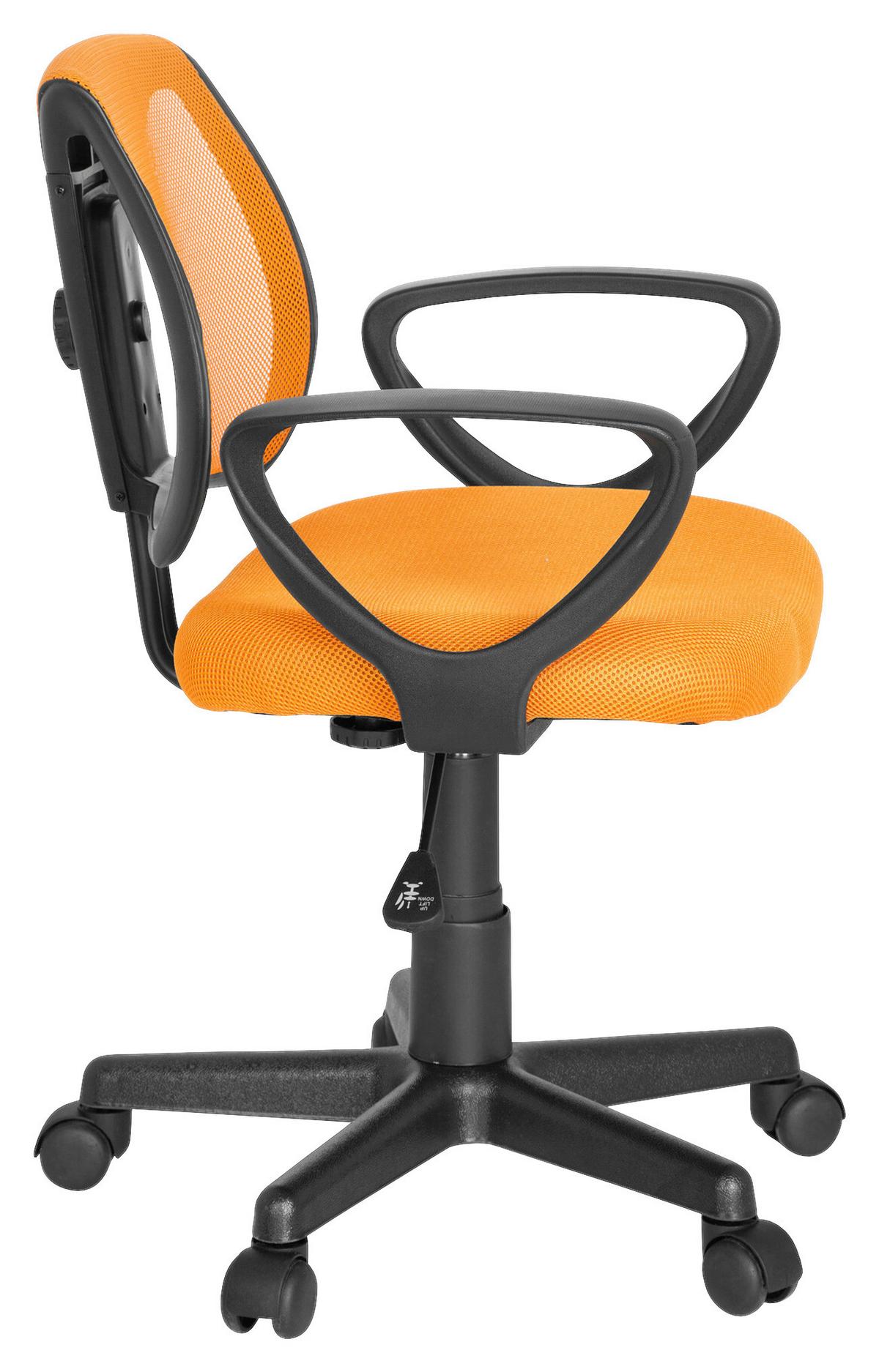Jugenddrehstuhl Kiddy Cd Orange - Schwarz/Orange, Basics, Kunststoff (58/75-92/45cm) - MID.YOU