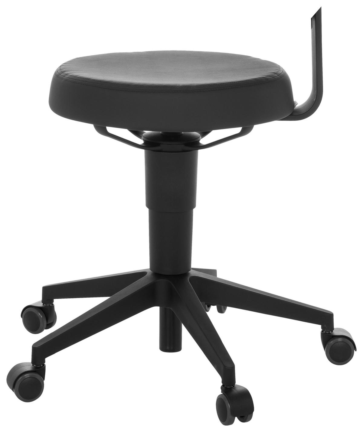 Bürohocker Top Work Flex Pu - Schwarz, Basics, Leder/Kunststoff (40/74-86/46cm) - MID.YOU