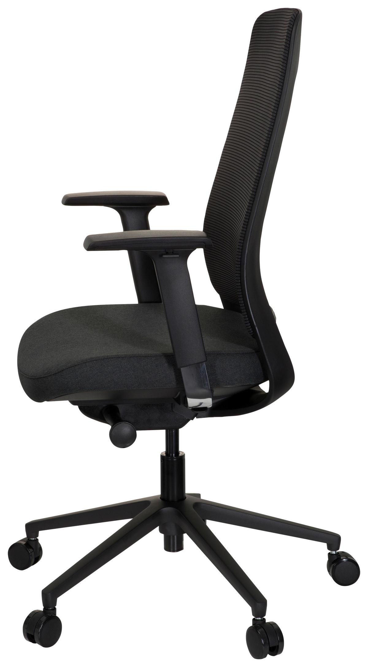 Drehstuhl Chiaro T1 Black Schwarz - Schwarz, MODERN, Kunststoff/Textil (68/117/60cm) - MID.YOU