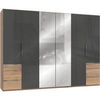 Drehtürenschrank 300cm Level, Grau/eiche Dekor - Eichefarben/Grau, MODERN, Glas/Holzwerkstoff (300/216/58cm) - MID.YOU