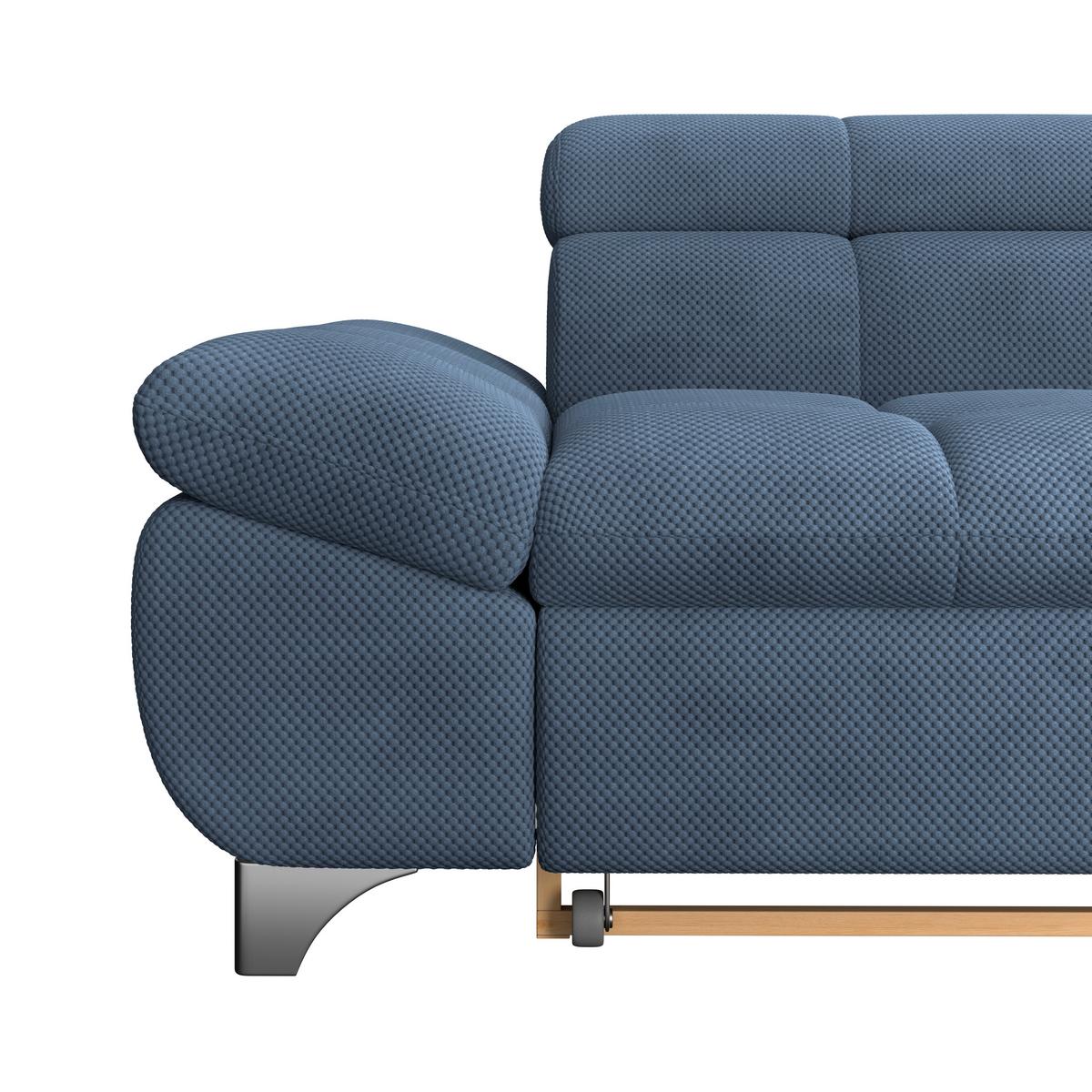 Ecksofa Gemini Dunkelblau, B: 312cm - Chromfarben/Dunkelblau, KONVENTIONELL, Textil (312/234cm)