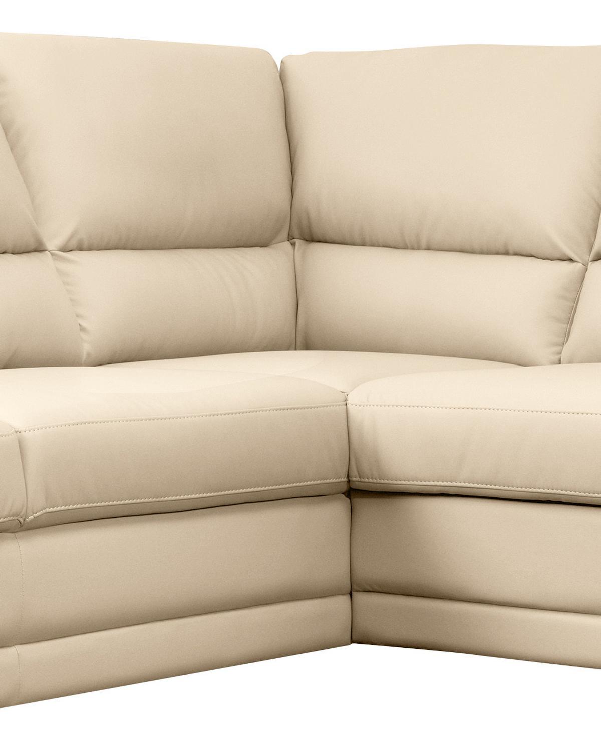 Ecksofa Nebolo Beige Lederlook - Beige, Design, Textil (225/245cm) - Livetastic
