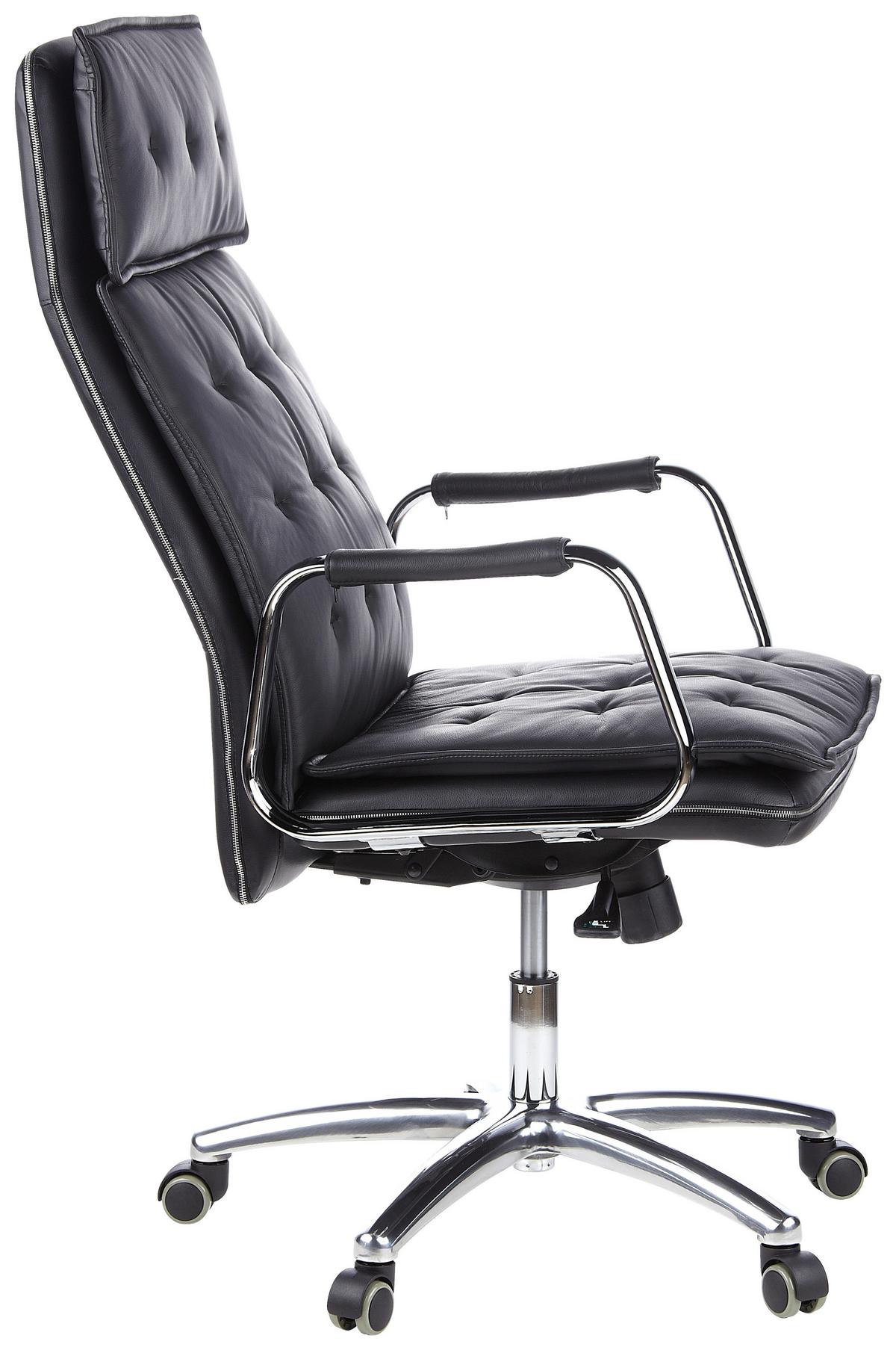 Chefsessel Villa Schwarz Bis 120 Kg - Schwarz, Basics, Leder/Kunststoff (60/130/48cm) - MID.YOU