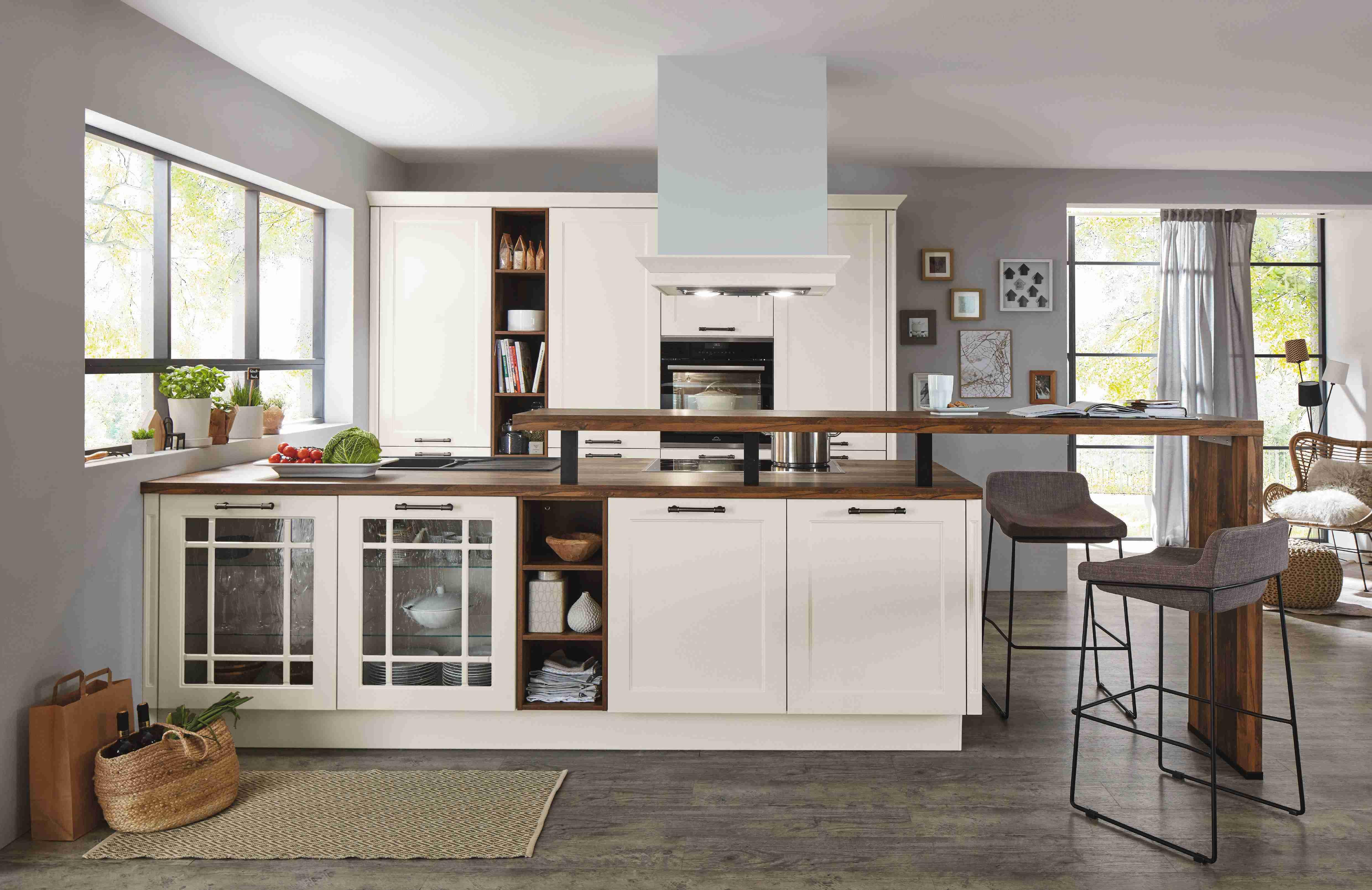 Einbauküche Caracas Frei Planbar Landhausstil - Creme, MODERN, Holzwerkstoff - Vertico