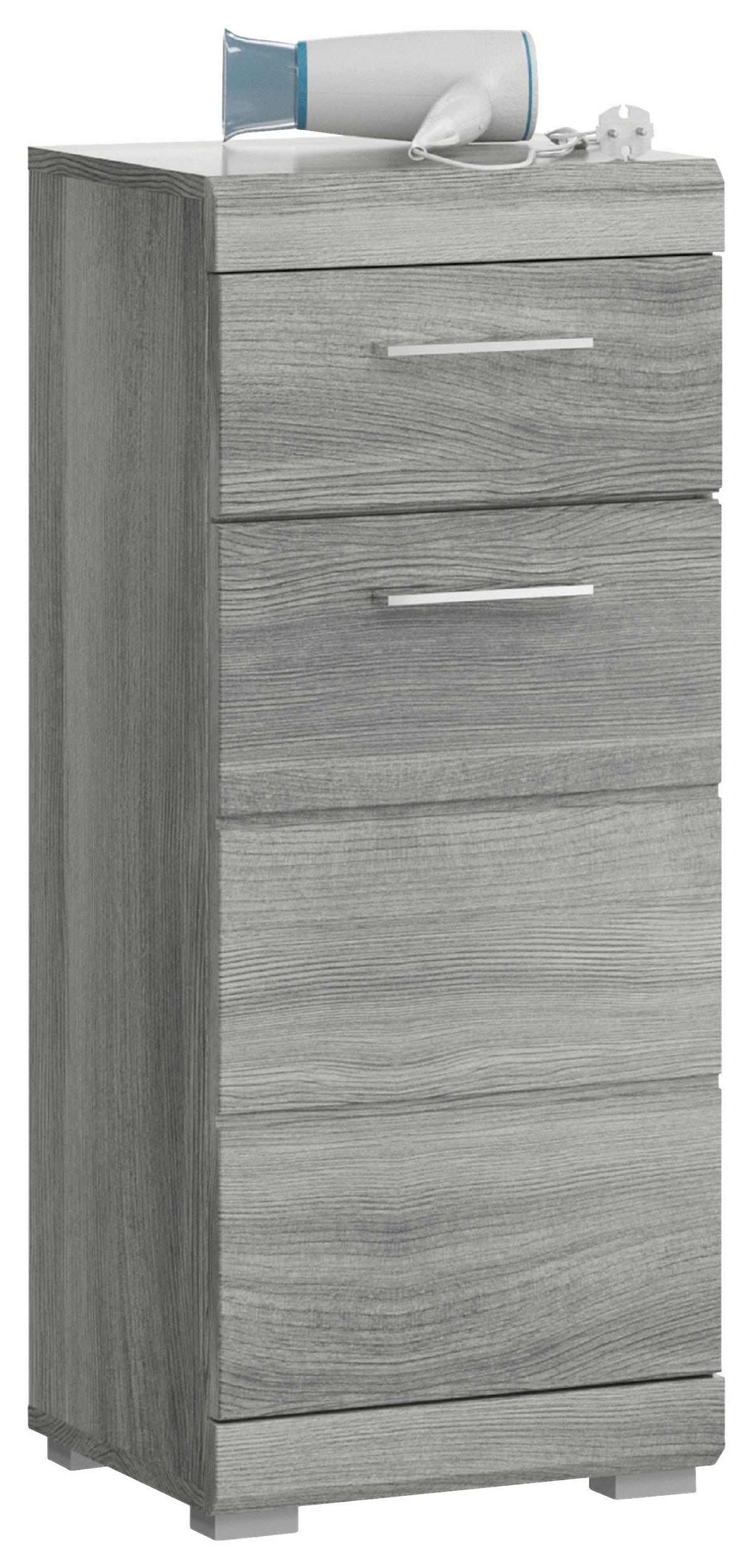 Badezimmer Unterschrank Soul BxH 37x88 cm - Silbereichenfarben, MODERN, Holzwerkstoff (37/88/31cm) - MID.YOU