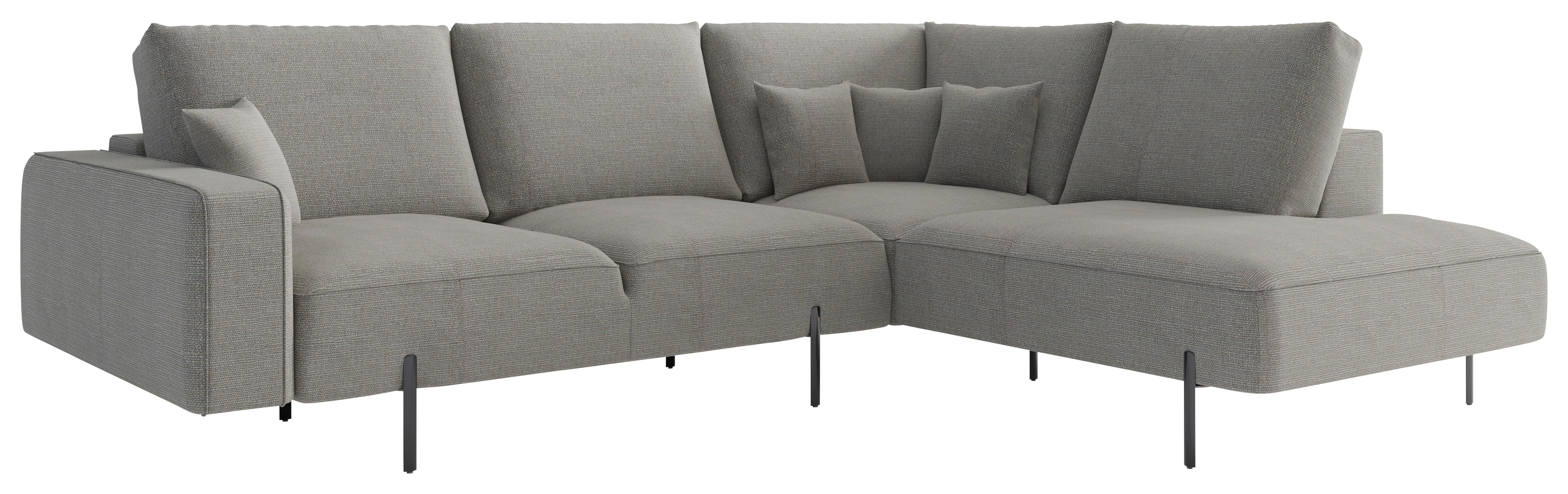 Ecksofa Celya Hellbraun S: 280x223 cm - Hellbraun/Schwarz, Design, Textil (280/223cm) - Livetastic