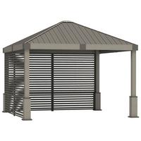 Pavillon Nanda 363x313x363cm Wetterfest - Braun, Basics, Metall (363/313/363cm)