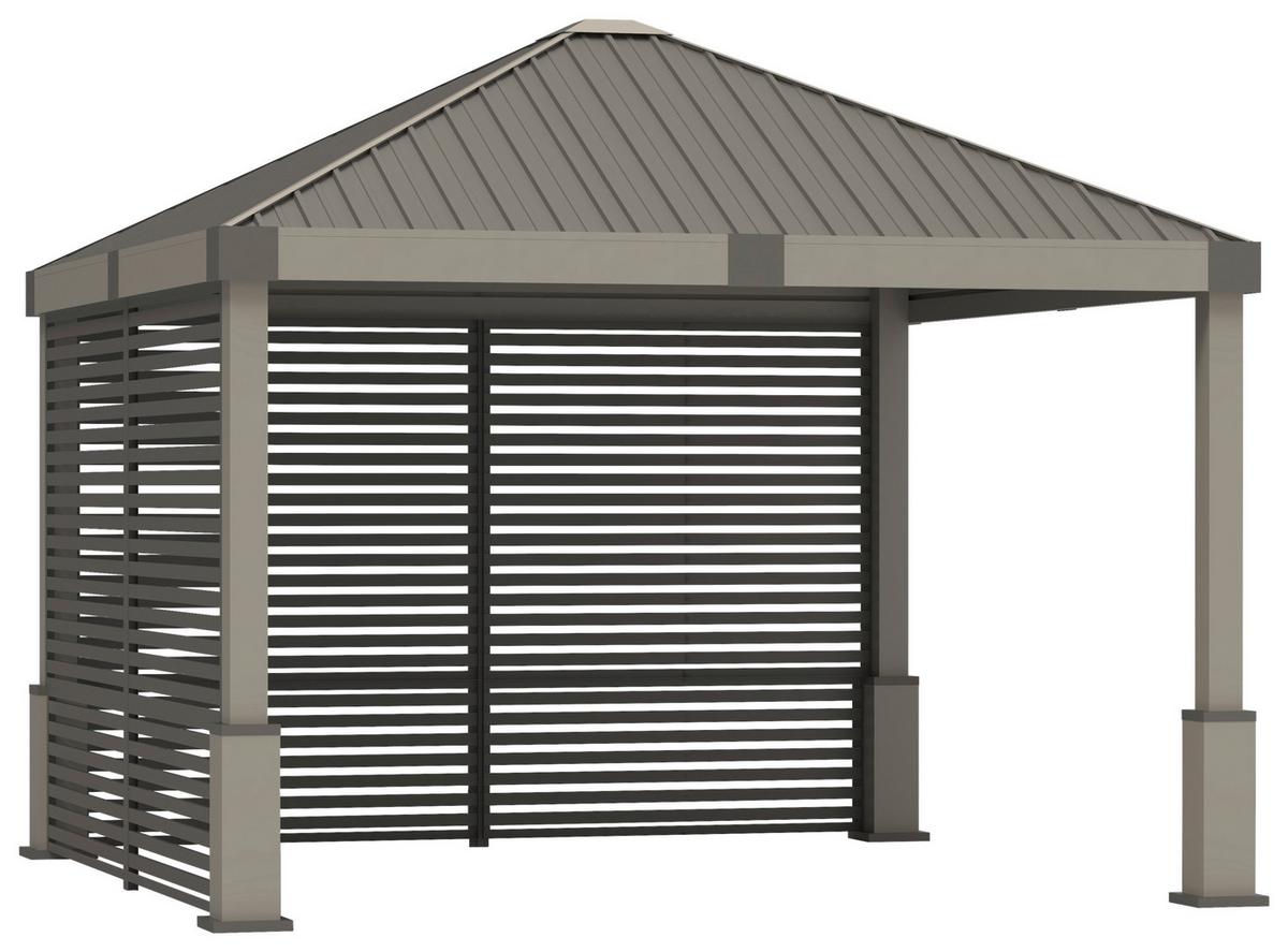 Pavillon Nanda 363x313x363cm Wetterfest - Braun, Basics, Metall (363/313/363cm)