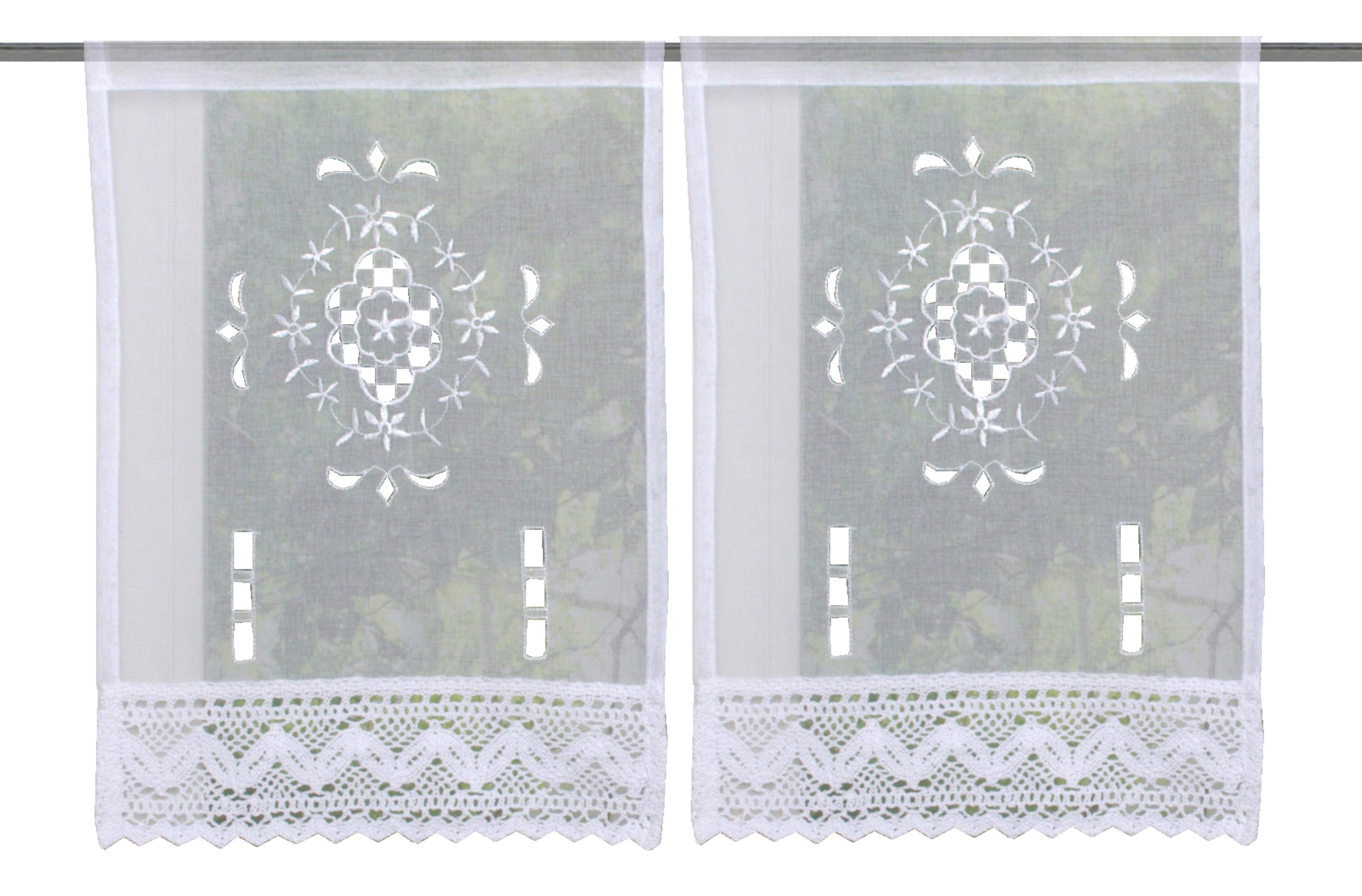 Kurzgardinenset Alegra - Weiß, KONVENTIONELL, Textil (30cm) - Schmidt W. Gmbh