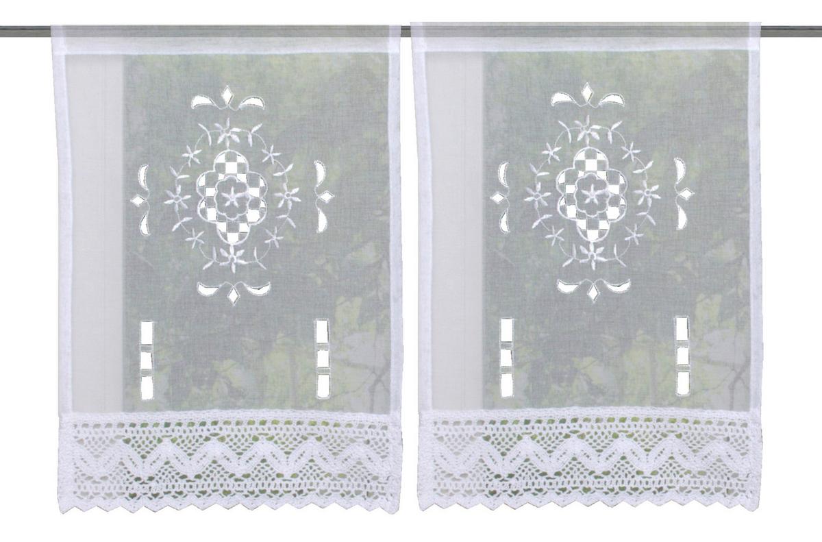 Kurzgardinenset Alegra - Weiß, KONVENTIONELL, Textil (30cm) - Schmidt W. Gmbh