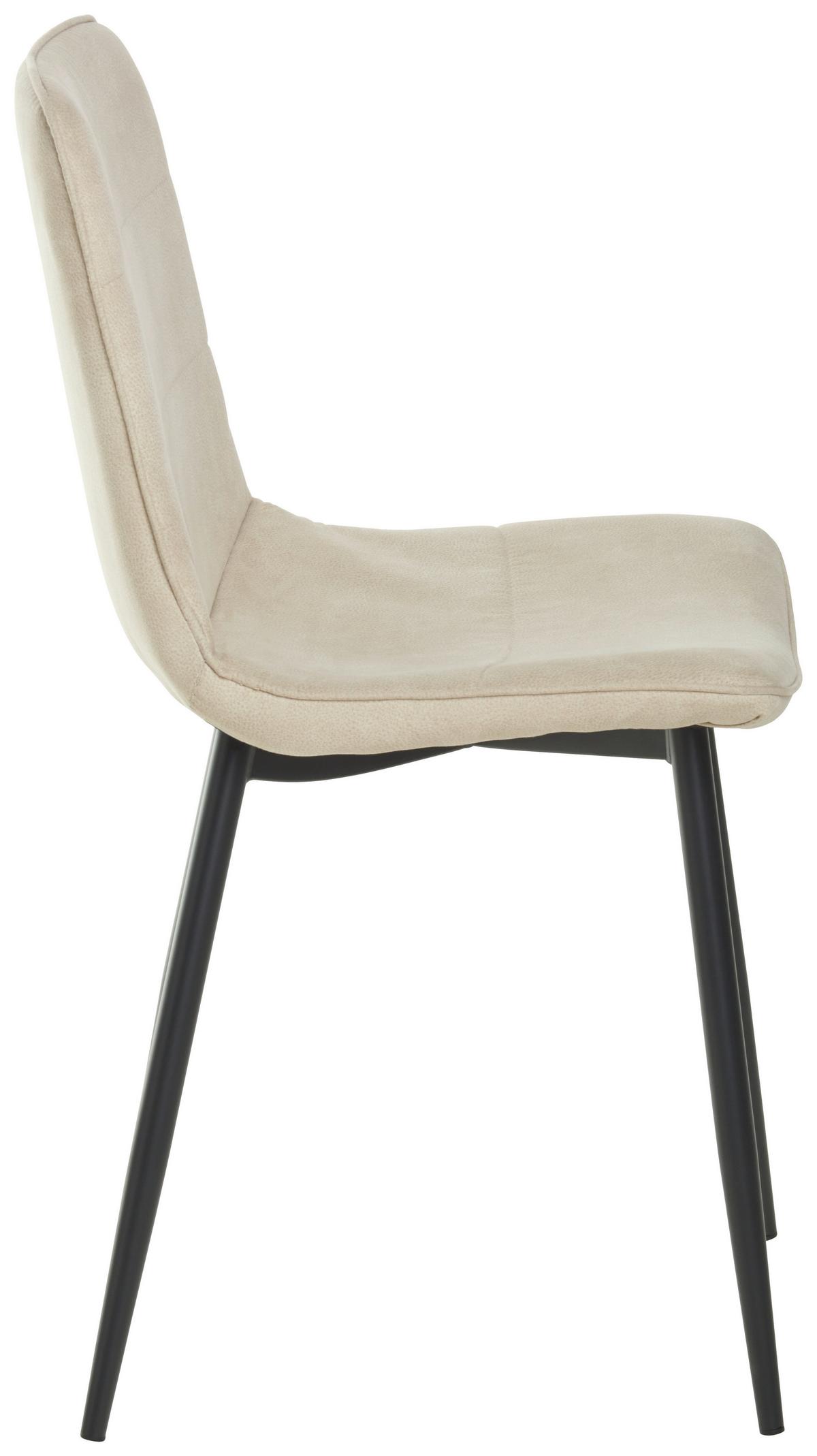 Stuhl Losanna - Beige/Schwarz, MODERN, Textil/Metall (47/84/52cm) - Livetastic