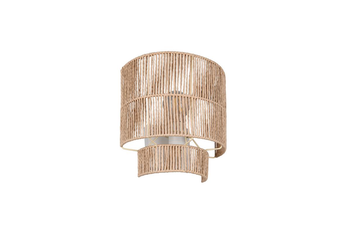 Wandleuchte Satna Braun Weiß B: 24,5 Cm - Braun/Weiß, Natur, Papier (24,5/24,5/14cm)