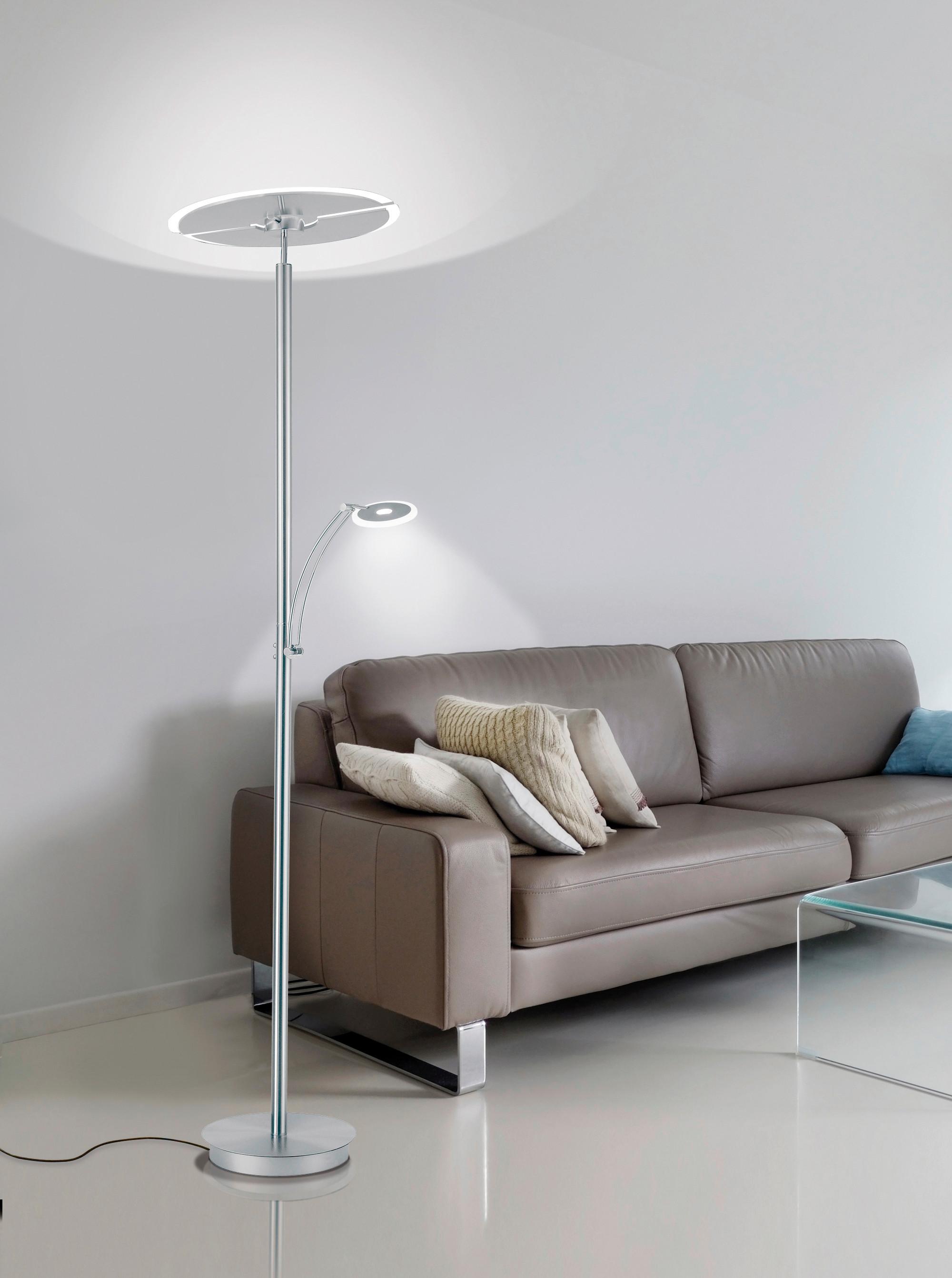 Led-deckenfluter 673-55 Artur - Silberfarben, Basics, Metall (68/45,5/200,3cm) - Paul Neuhaus
