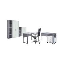 Büro Office Edition Grau/weiß - Weiß/Grau, MODERN, Holzwerkstoff - MID.YOU