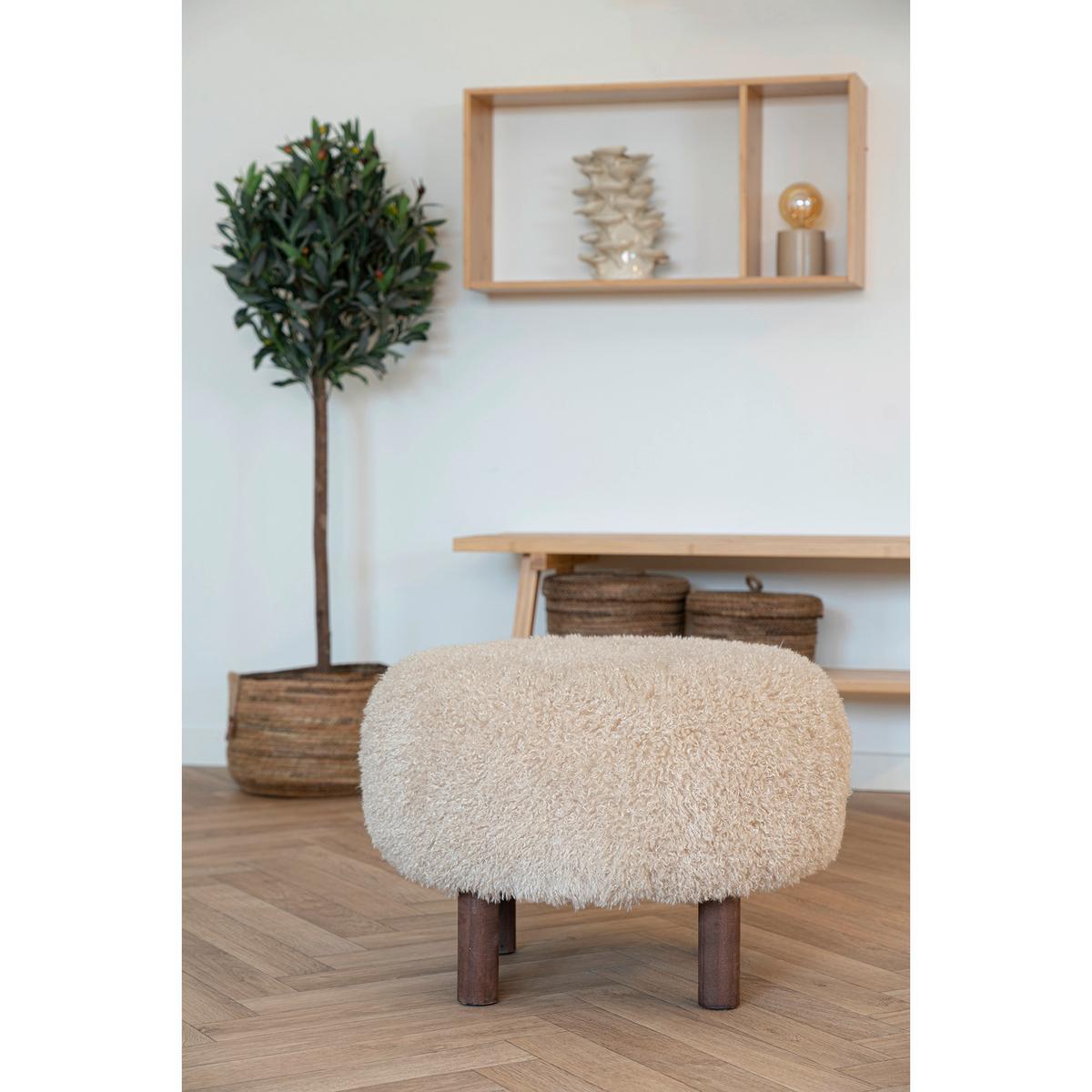 Hocker Inverness Hellbraun, B/H/T: 50x36x50cm - Basics (50/36/50cm)