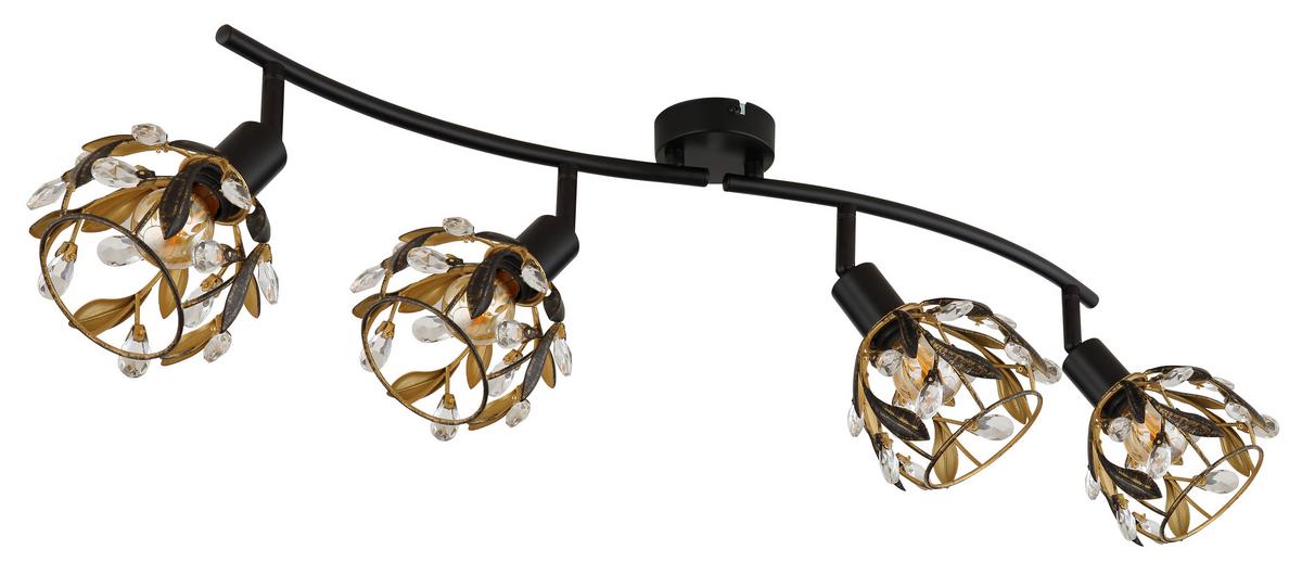 Strahler Mika L: 70 Cm Klar Schwarz Goldfarben - Klar/Goldfarben, Basics, Kunststoff/Metall (70/12/15,5cm) - Globo