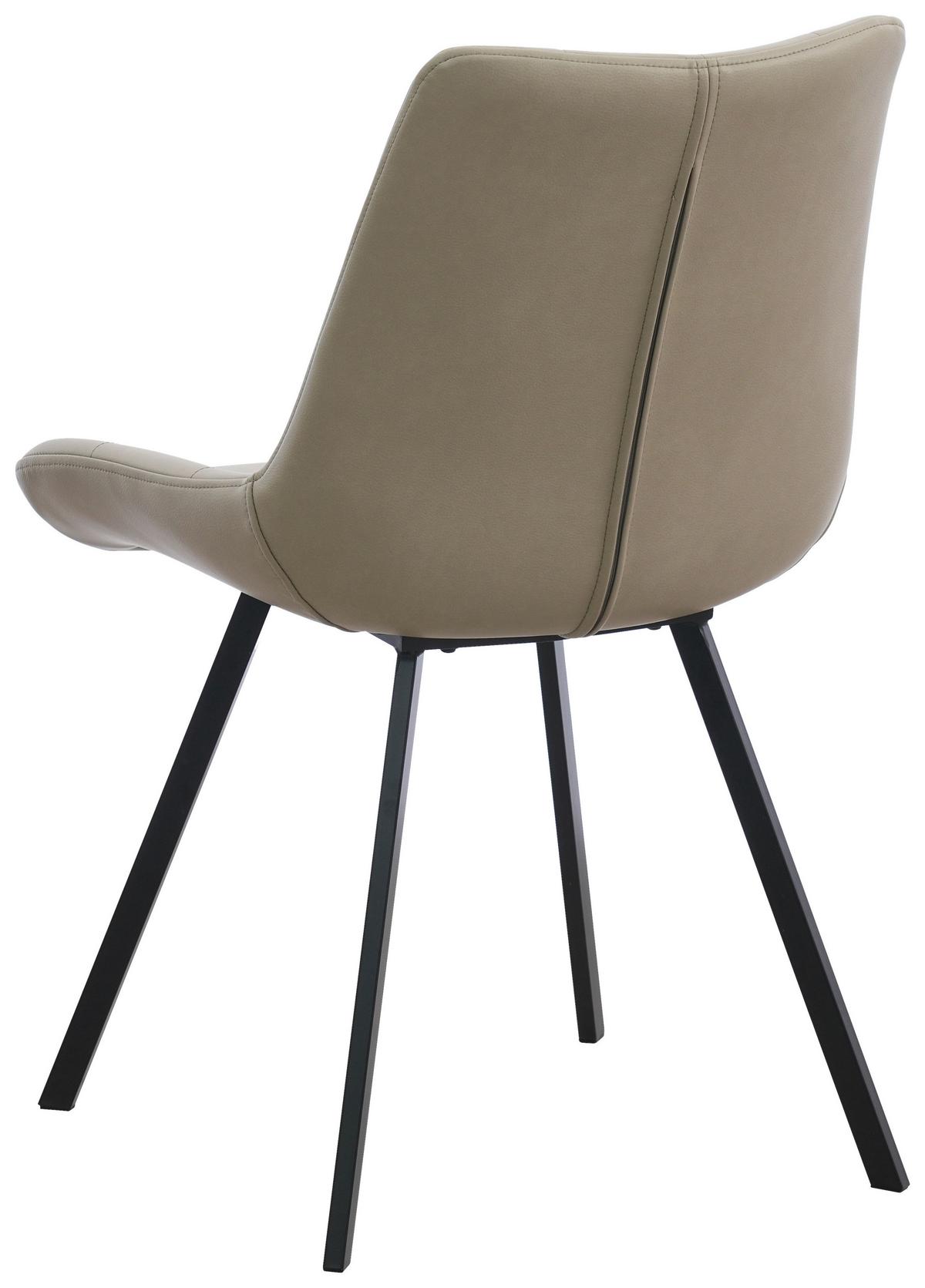 Stuhl Fritz Schwarz/Beige B: 54 cm - Beige/Schwarz, MODERN, Textil/Metall (54/86/62cm) - MID.YOU