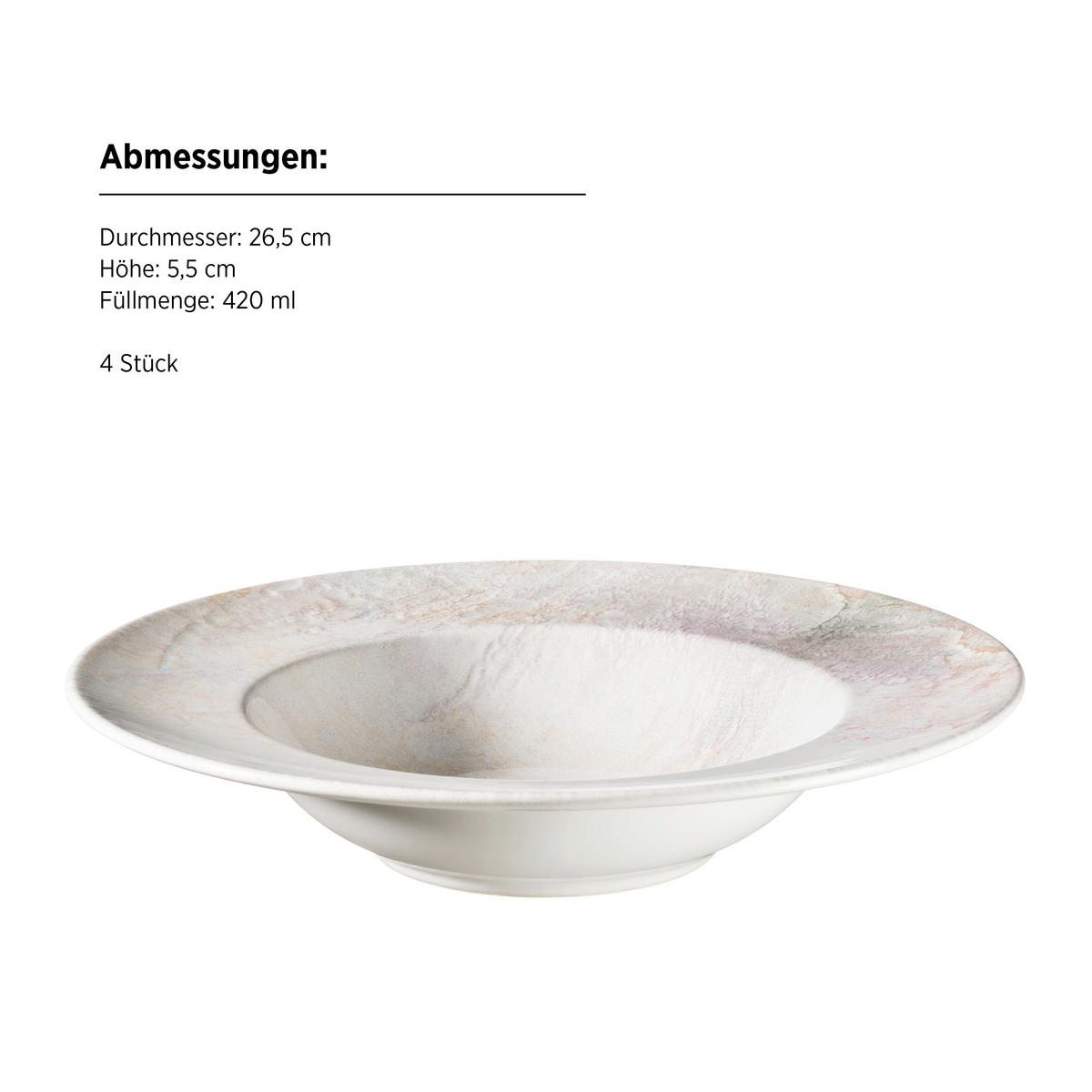 Pastatellerset Steinzug - Lila/Weiß, Basics, Keramik (26,5/5,5cm) - Mäser