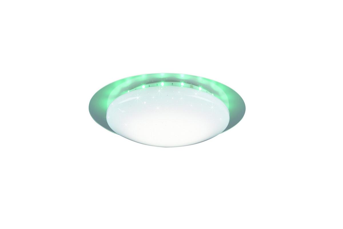 Led-deckenleuchte Ø 35 Cm Mit Sternenhimmel - Klar/Weiß, Basics, Kunststoff (35/8,7cm)