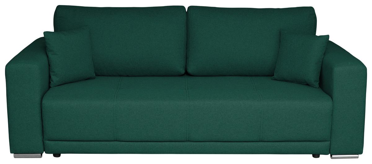 Schlafsofa Berna - Chromfarben/Dunkelgrün, Design, Textil (238/77/108cm) - P & B
