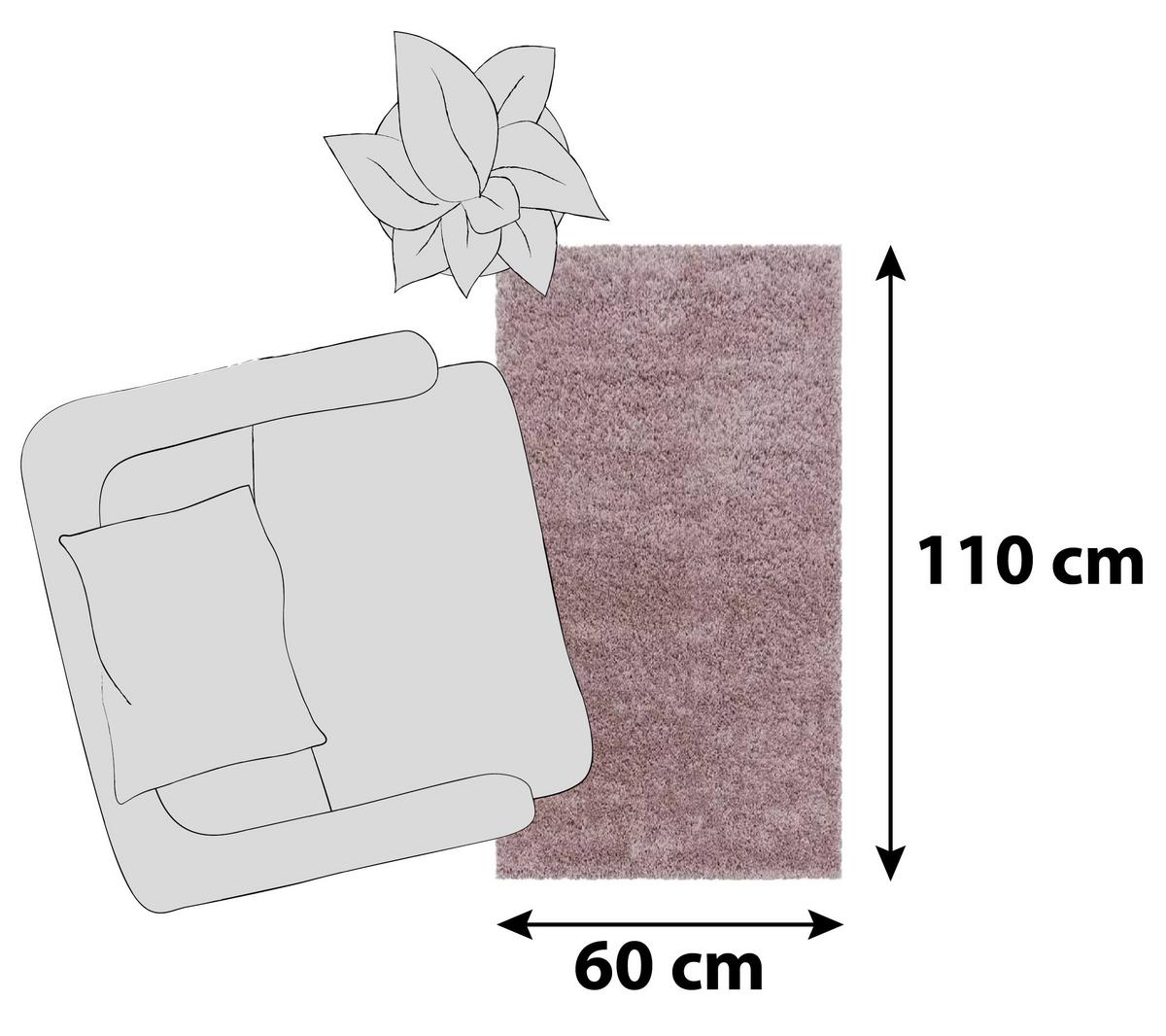 Hochflorteppich Sydney Rosa 60x110 cm - Rosa, Basics, Textil (60/110cm)