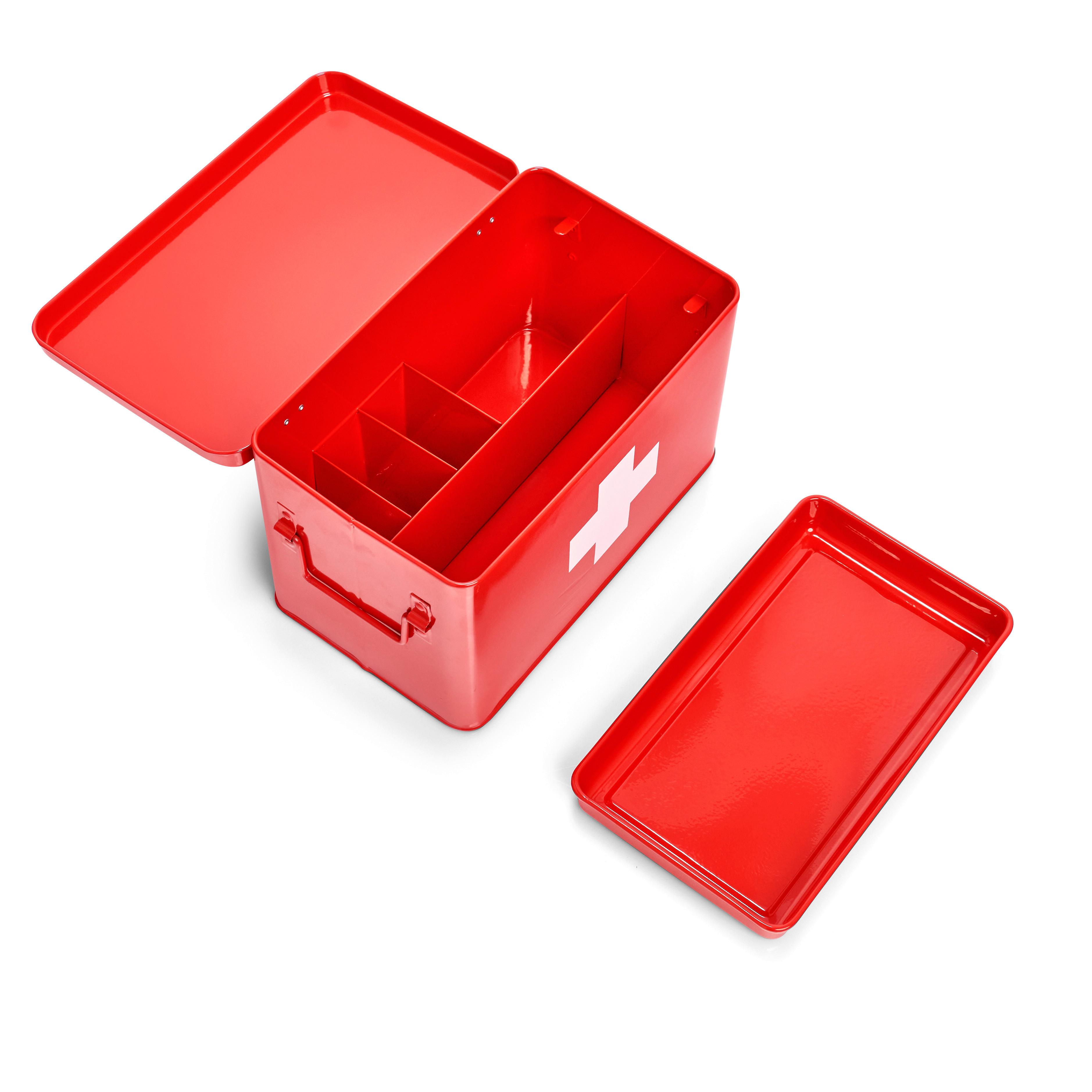 Medizinbox Rot B: 32 cm - Rot, Basics, Metall (32/20/21cm) - Zeller Present