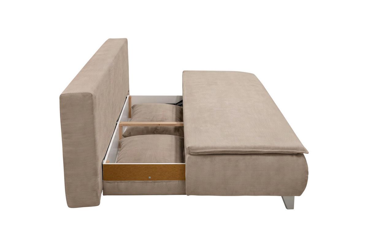 Boxspringová pohovka MONA LUX, béžový manšestr - béžová, Moderní, textil (208/100/106cm) - Mömax
