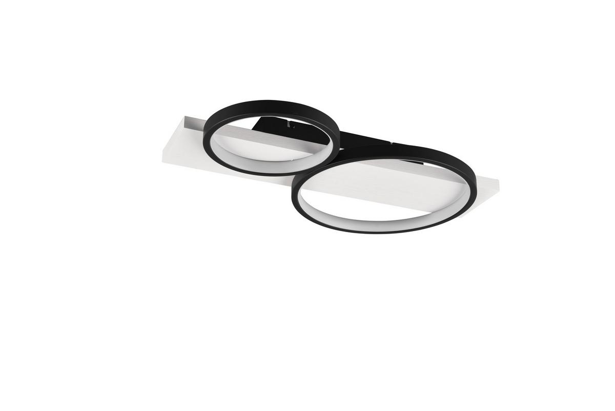 LED-Deckenleuchte, Switchdim 643810232 Medera - Schwarz/Weiß, Design, Holz/Metall (53,5/8/34,5cm) - Trio Leuchten