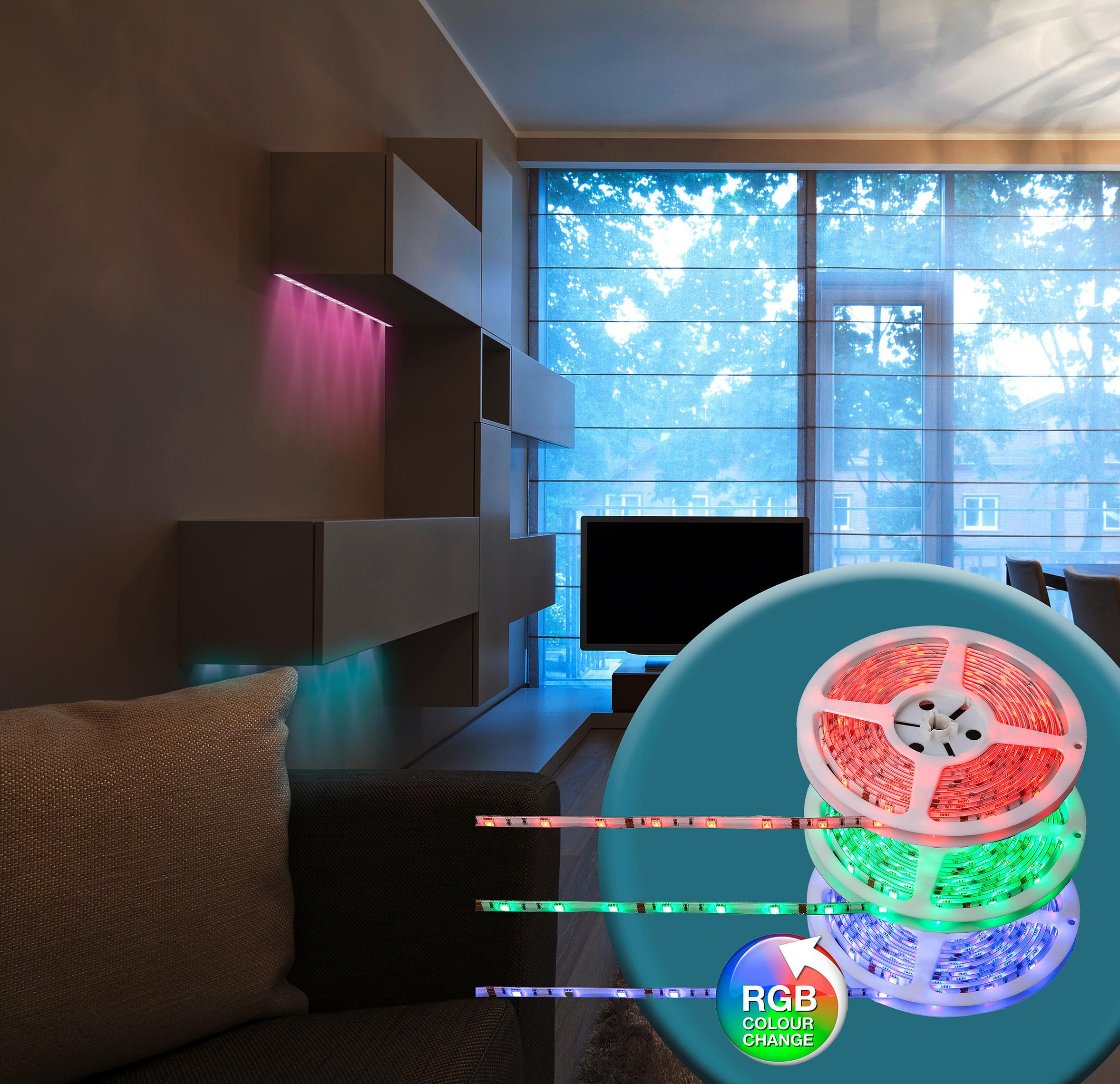 LED-Streifen Farbwechsler L: 5 m - Design (500/1/0,3cm) - Globo