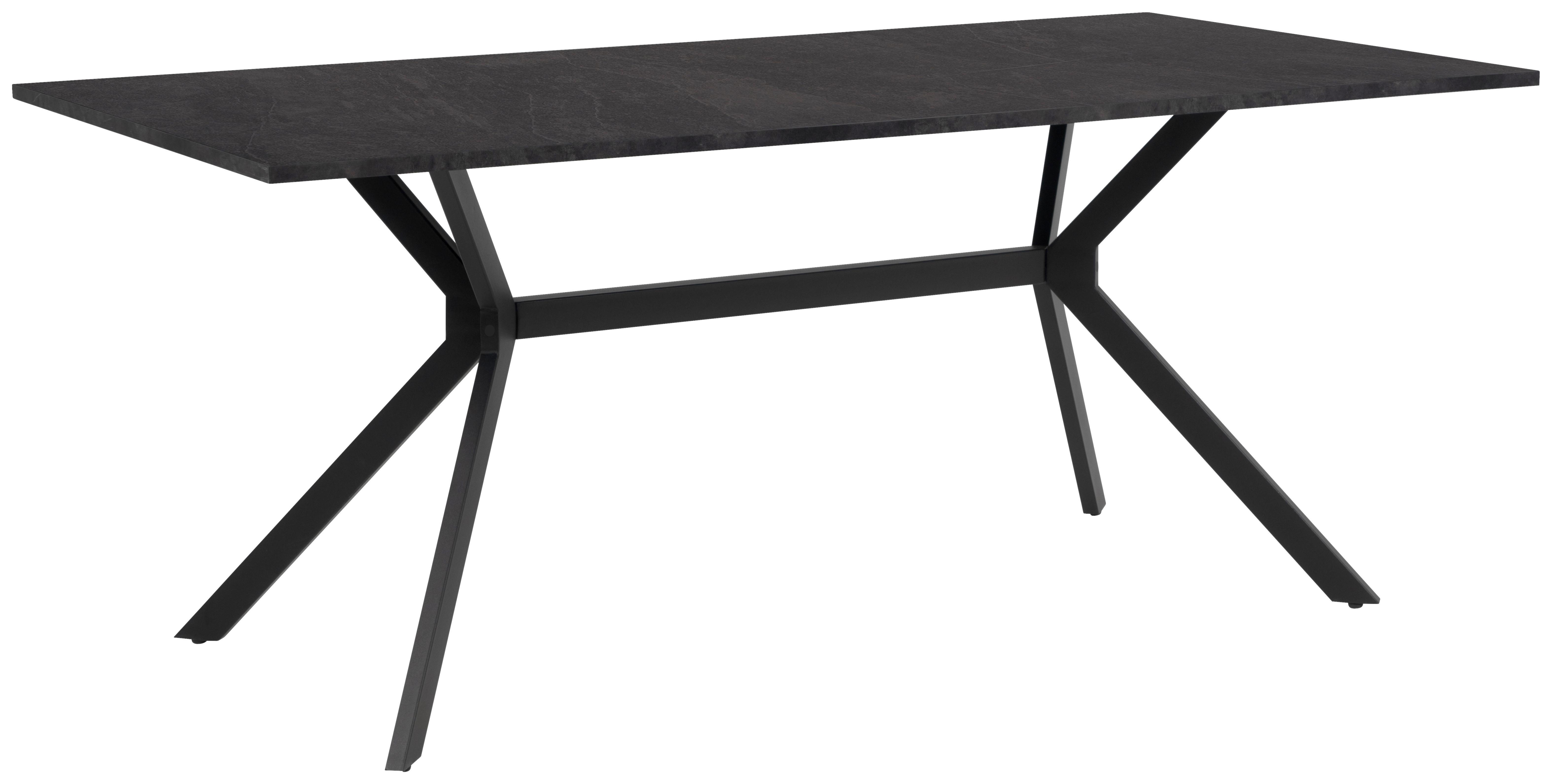 Étkezőasztal Onex 81a - fekete/palaszürke, Basics, faalapú anyag/fém (180/90/75cm) - MID.YOU
