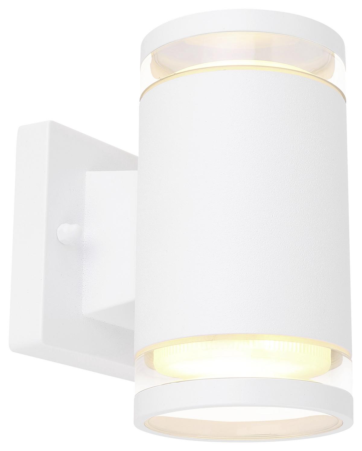 Led Außenleuchte Alcala 11 Watt Aluminium, Wandmontage - Klar/Weiß, Basics, Glas/Metall (10/16,5cm) - Globo