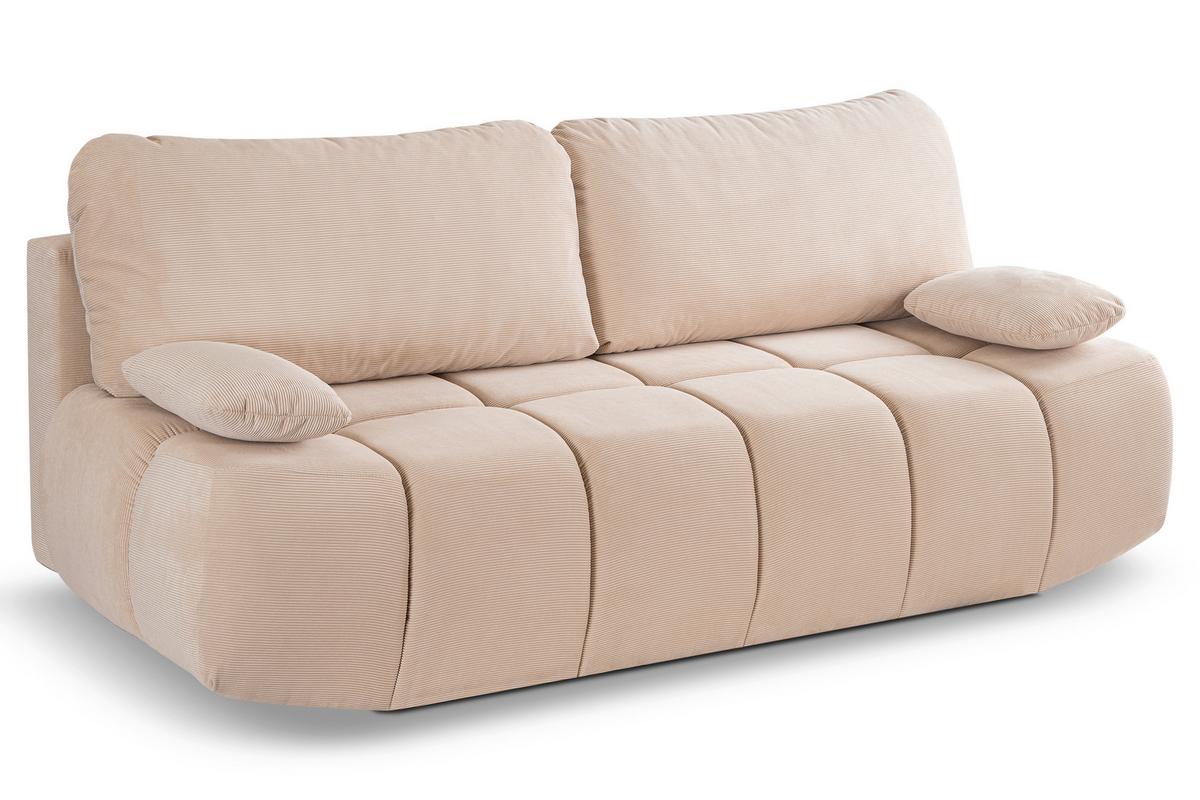 Schlafsofa Lauder Beige B: 207cm - Beige/Schwarz, Basics, Holz/Textil (207/93/105cm) - MID.YOU
