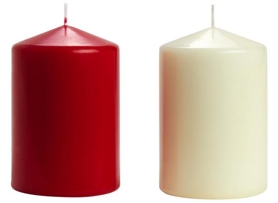 Stumpenkerze Milena - Rot/Weiß, KONVENTIONELL (9,7/15cm) - Ombra Stumpenkerze Milena - Rot/Weiß, KONVENTIONELL (9,7/15cm) - Ombra