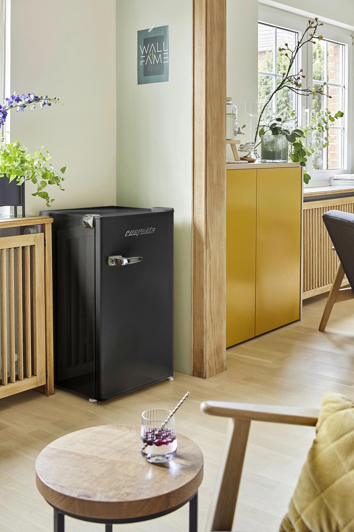 KÜHLSCHRANK Schwarz B: 47,4 cm - Schwarz, Basics, Glas/Kunststoff (47,4/83,1/44,7cm) - Respekta