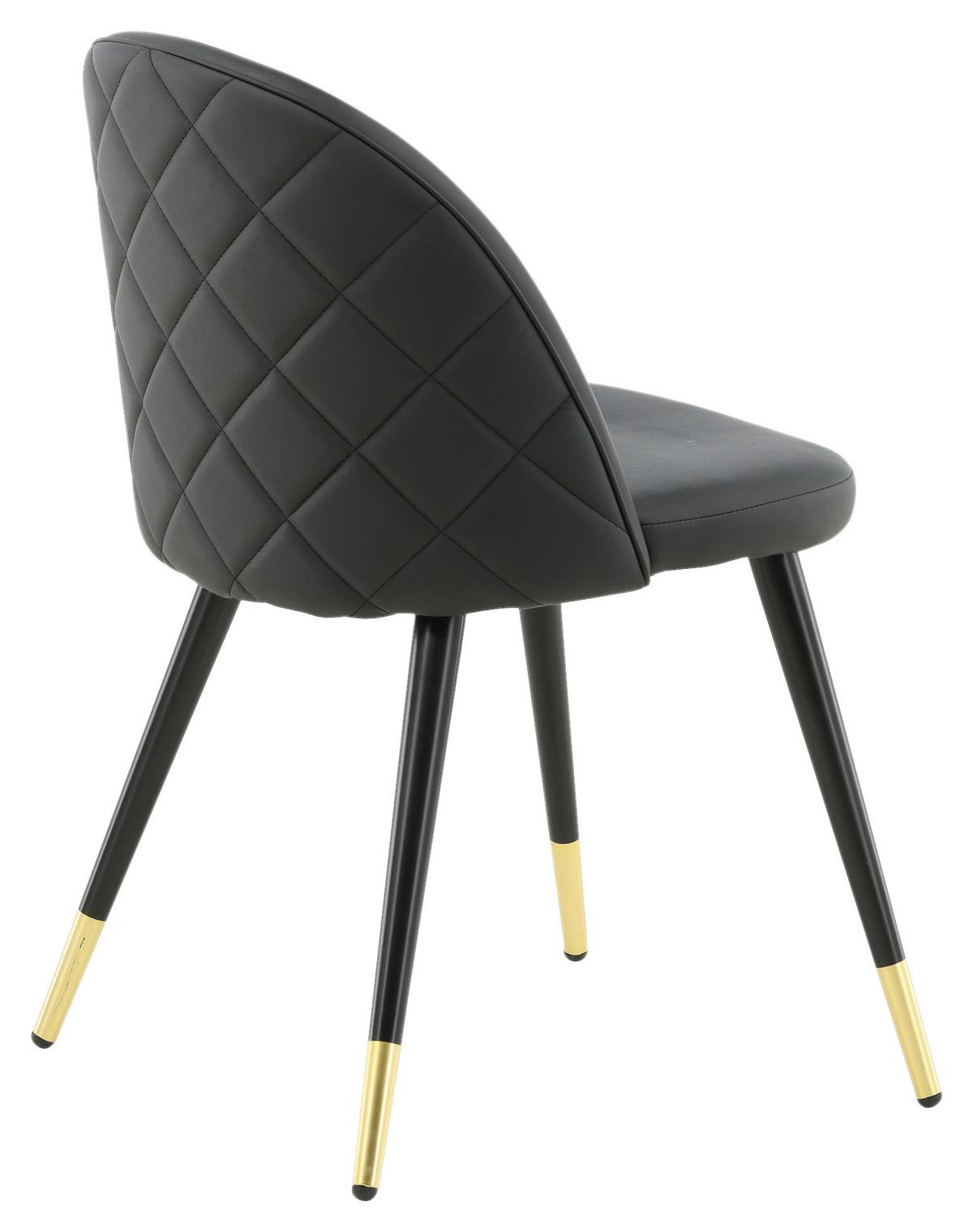 Stuhl-set Velvet - Schwarz, Design, Textil/Metall (50/77/48cm) - Livetastic