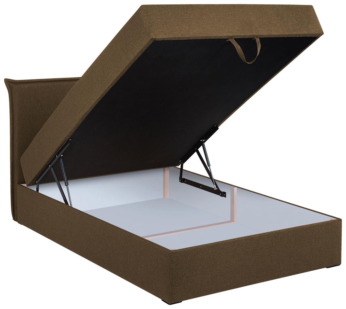 Boxspringbett Jolly 2 120x200 Braun - Schwarz/Braun, MODERN, Holzwerkstoff/Textil (120/200cm)