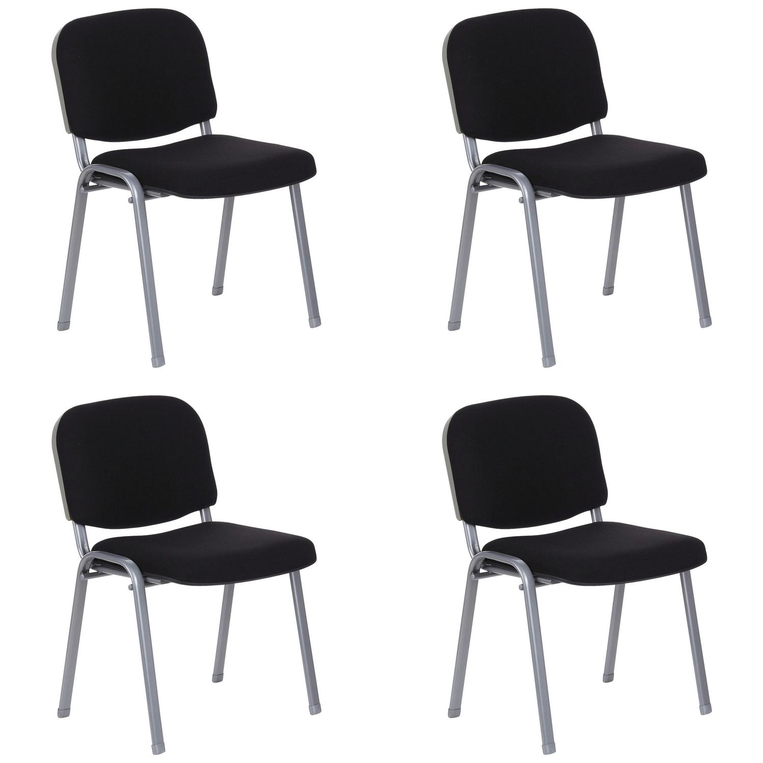 Besucherstuhl XT 600 Schwarz, Silberfarben 58x84x48 cm
