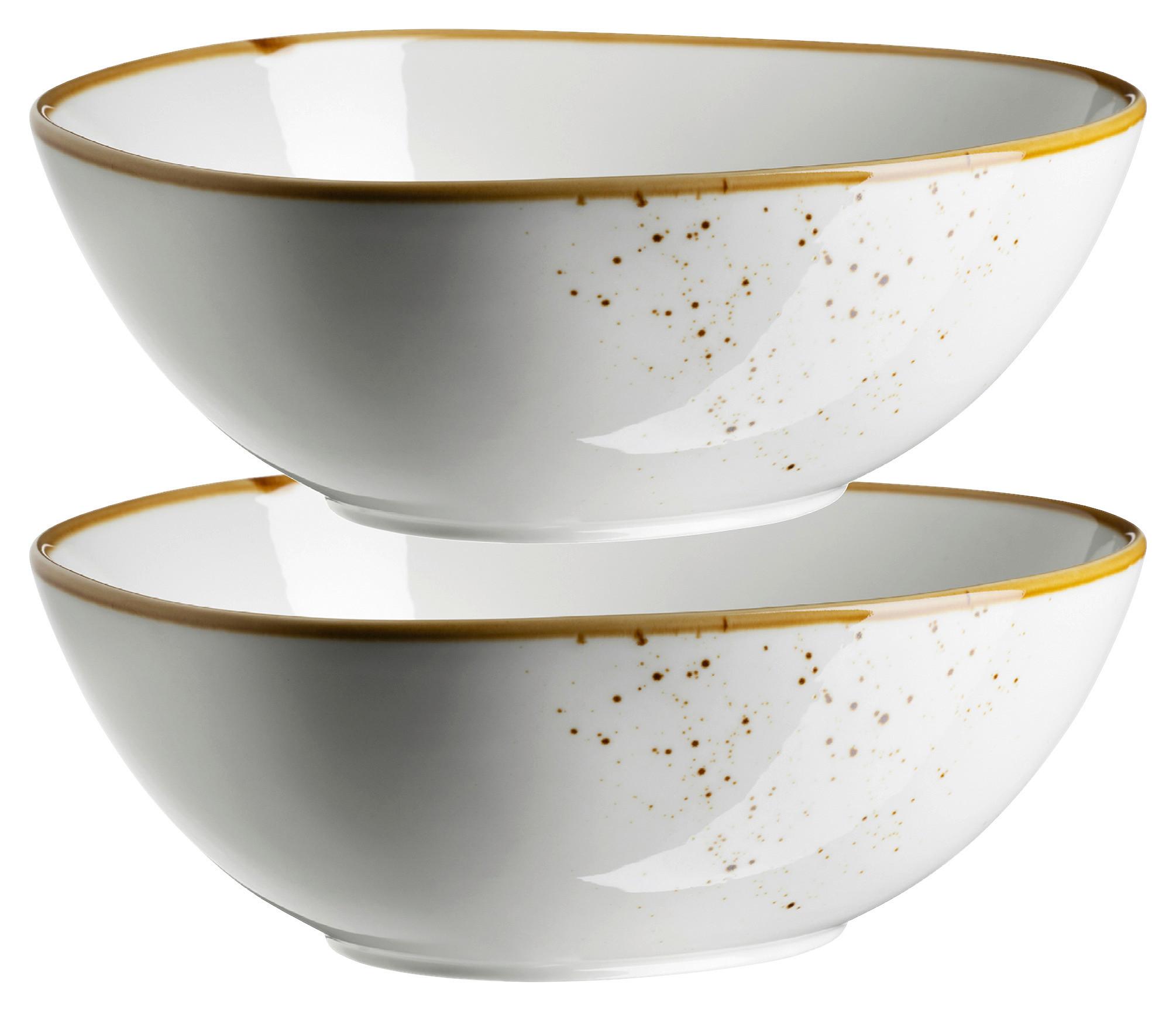 Schüssel Pintar Braun/beige, 2-Teilig - Beige/Braun, Trend, Keramik (22/8/19cm) - Mäser