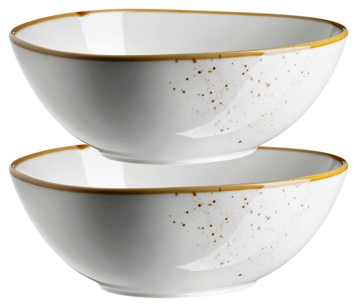 Schüssel Pintar Braun/beige, 2-Teilig - Beige/Braun, Trend, Keramik (22/8/19cm) - Mäser