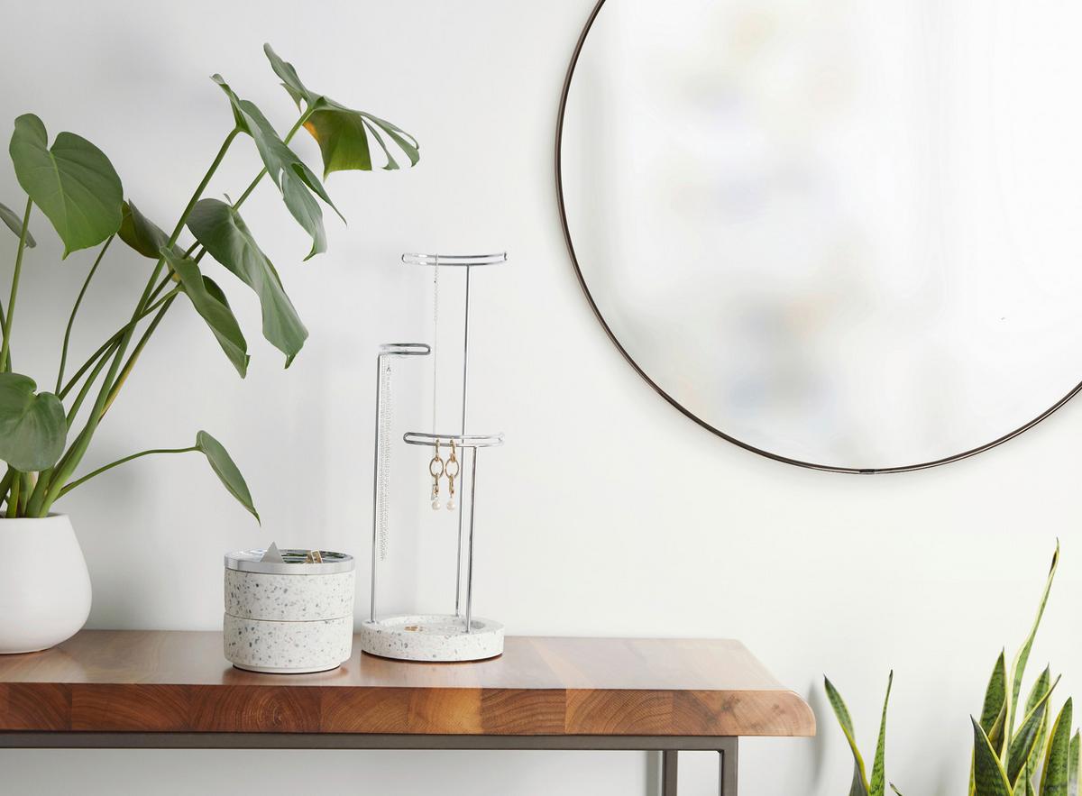 NÁSTENNÉ ZRKADLO LOMIRE - titánová/zlatá, Basics, kov/sklo (86cm) - Umbra