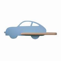 Kinderwandleuchte 21-84798 Car - Hellblau, Basics, Holz/Holzwerkstoff (43/12/15cm)