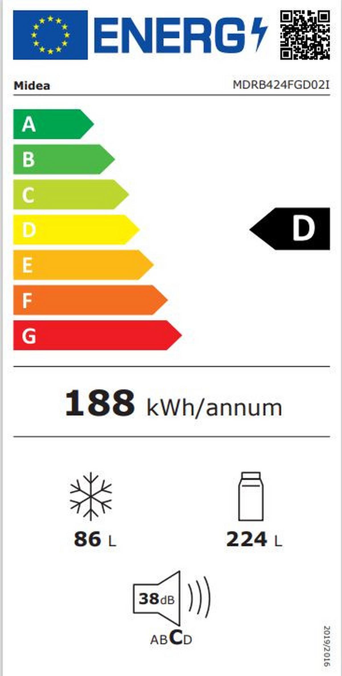 Kühl-gefrier-kombination Mdrb424fgd02i - Basics (59,5/188/63cm) - Midea