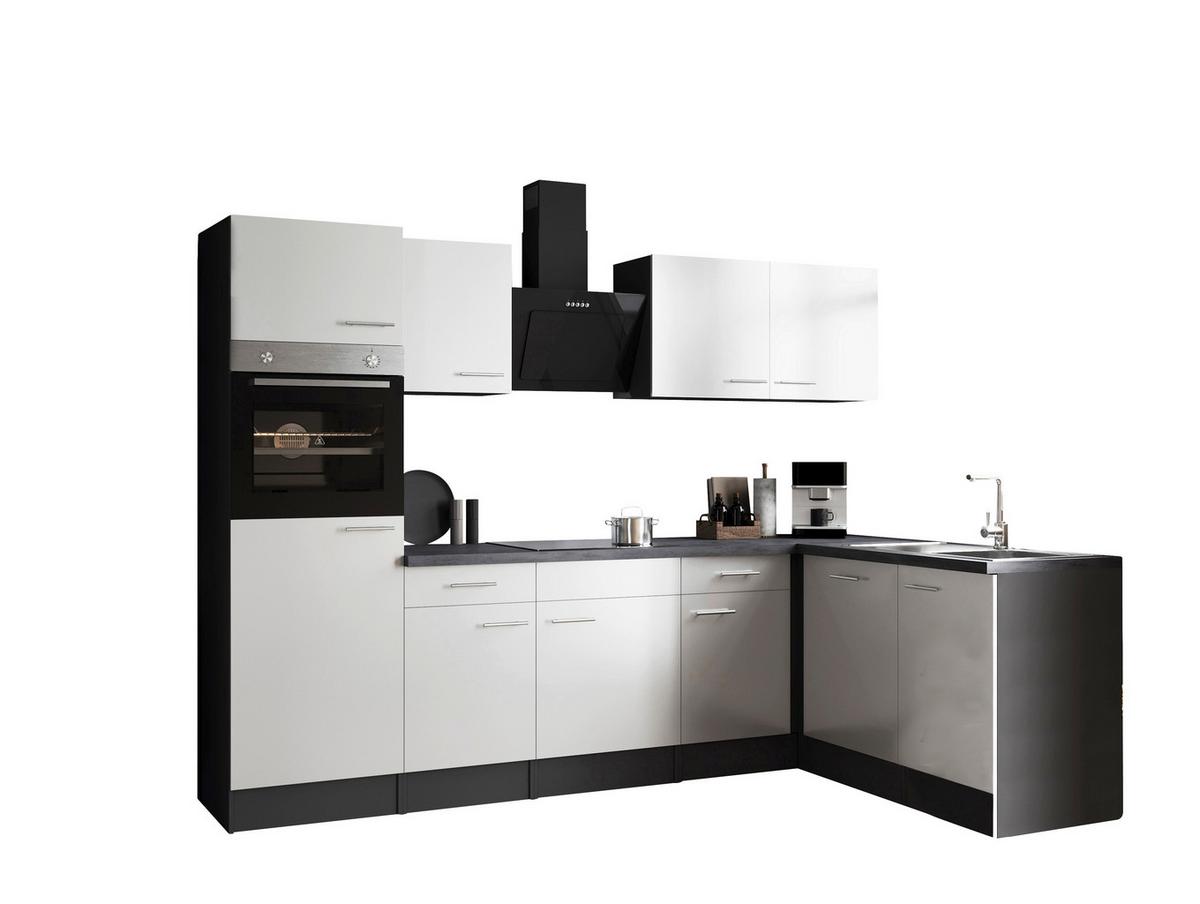 Eckküche Oliver Grau, Weiß S: 280.172cm - Weiß/Grau, Design, Holzwerkstoff (280/172cm) - Respekta