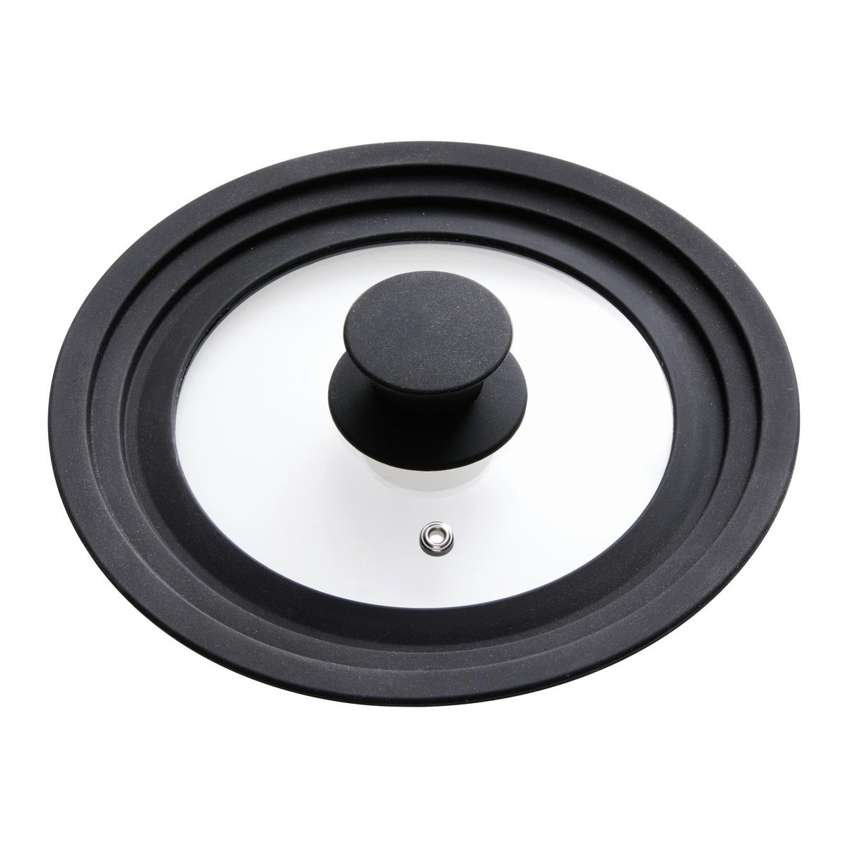 Sada poklic Ø 21,5cm a Ø 29,5cm - černá, Konvenční, plast/sklo - Gourmesto