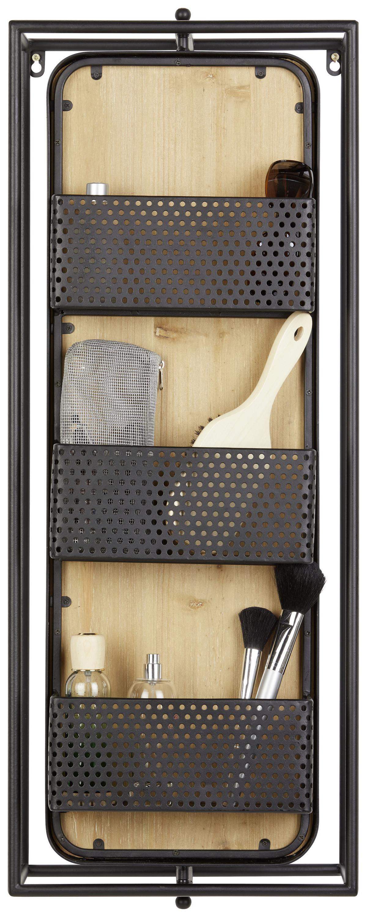 Otoční Regal BASTI - černá/tmavě šedá, Lifestyle, kov/dřevo (32/80/20cm) - Mömax
