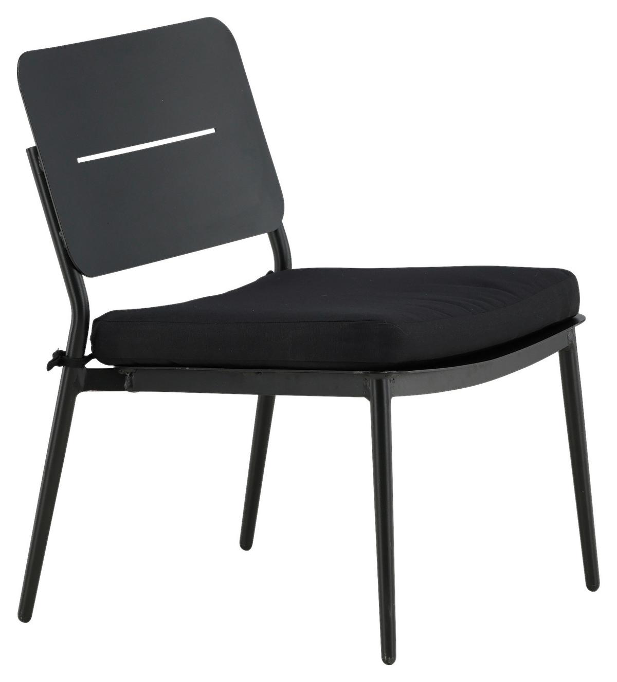 Loungesessel 2er-Set Lina aus Stahl - Schwarz, KONVENTIONELL, Textil/Metall (55/73/59cm) - Gardenson