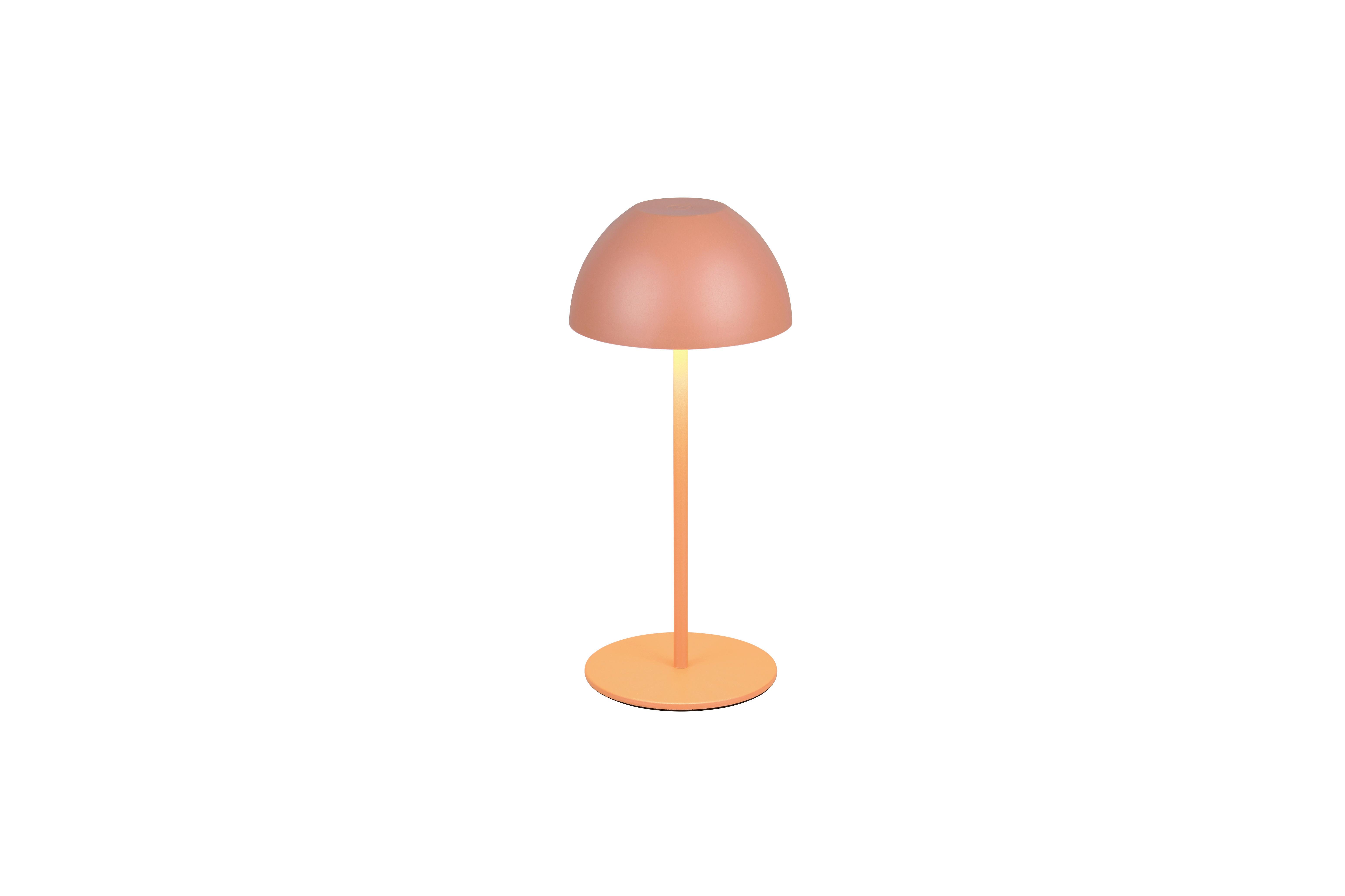 Akku-Tischleuchte Ortiz Aprikose D: 9 cm - Aprikose, Trend, Kunststoff (9/20cm)