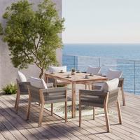 SÚPRAVA ZÁHRADNÉHO NÁBYTKU ALDINA - farba akácie/sivá, Modern, drevo/textil - Bessagi Garden